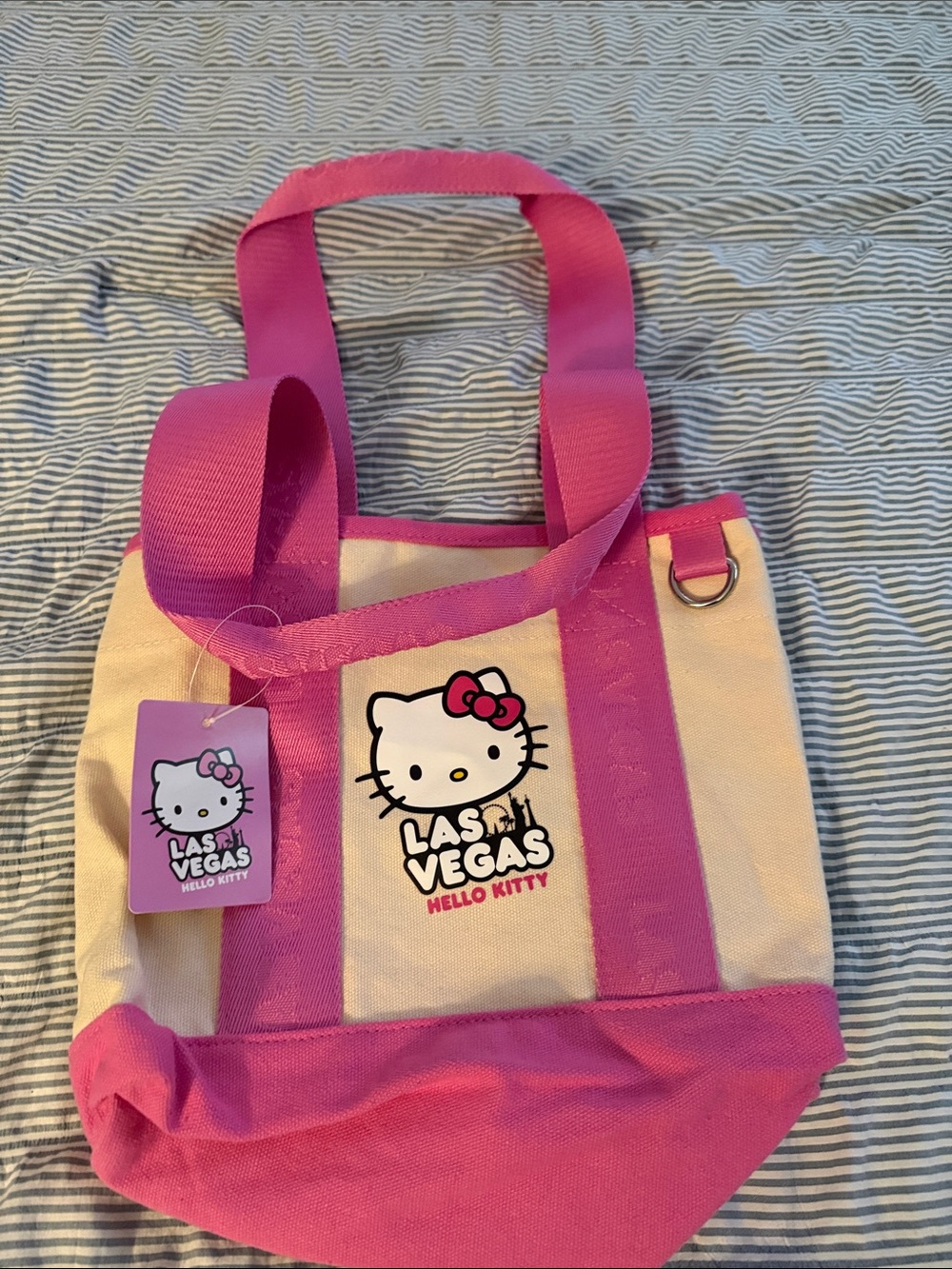 Hello Kitty Las Vegas Canvas Tote - Pink & Cream